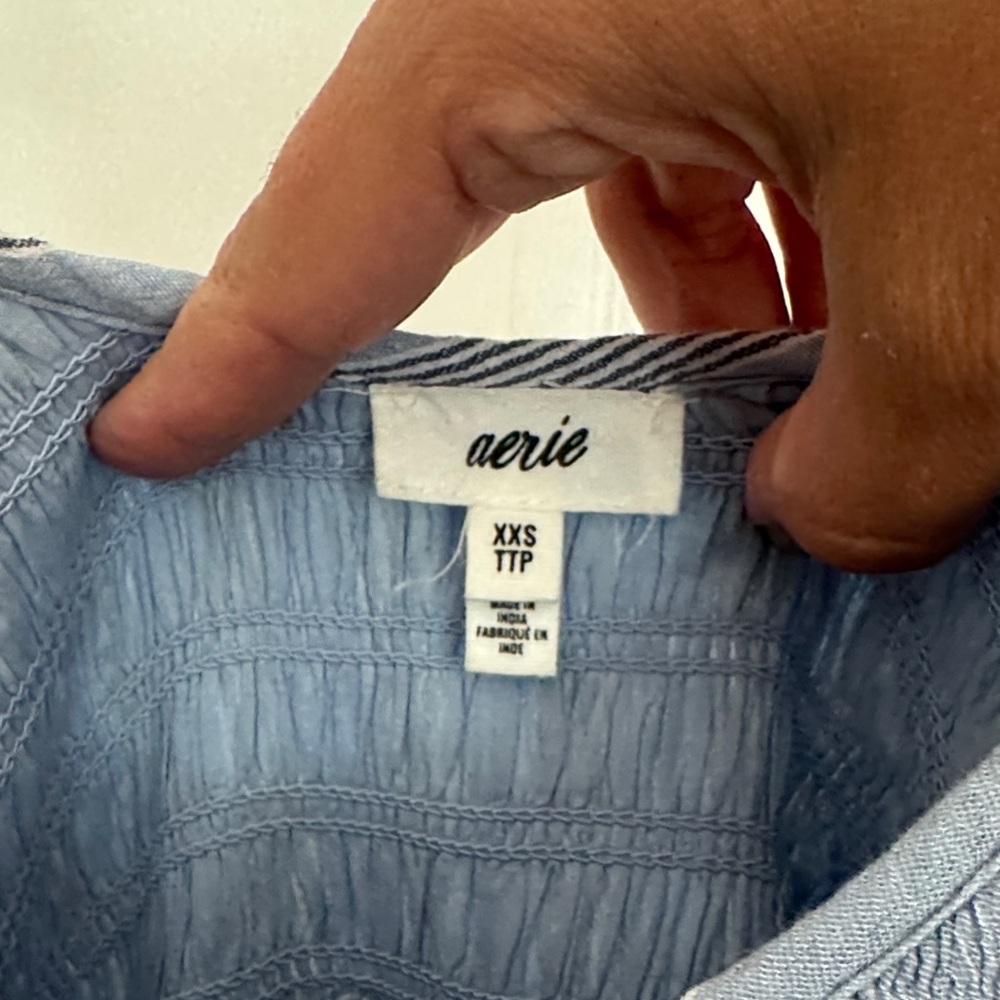 Aerie Blue and Gray Striped Maxi Dress - Picture 3 of 4